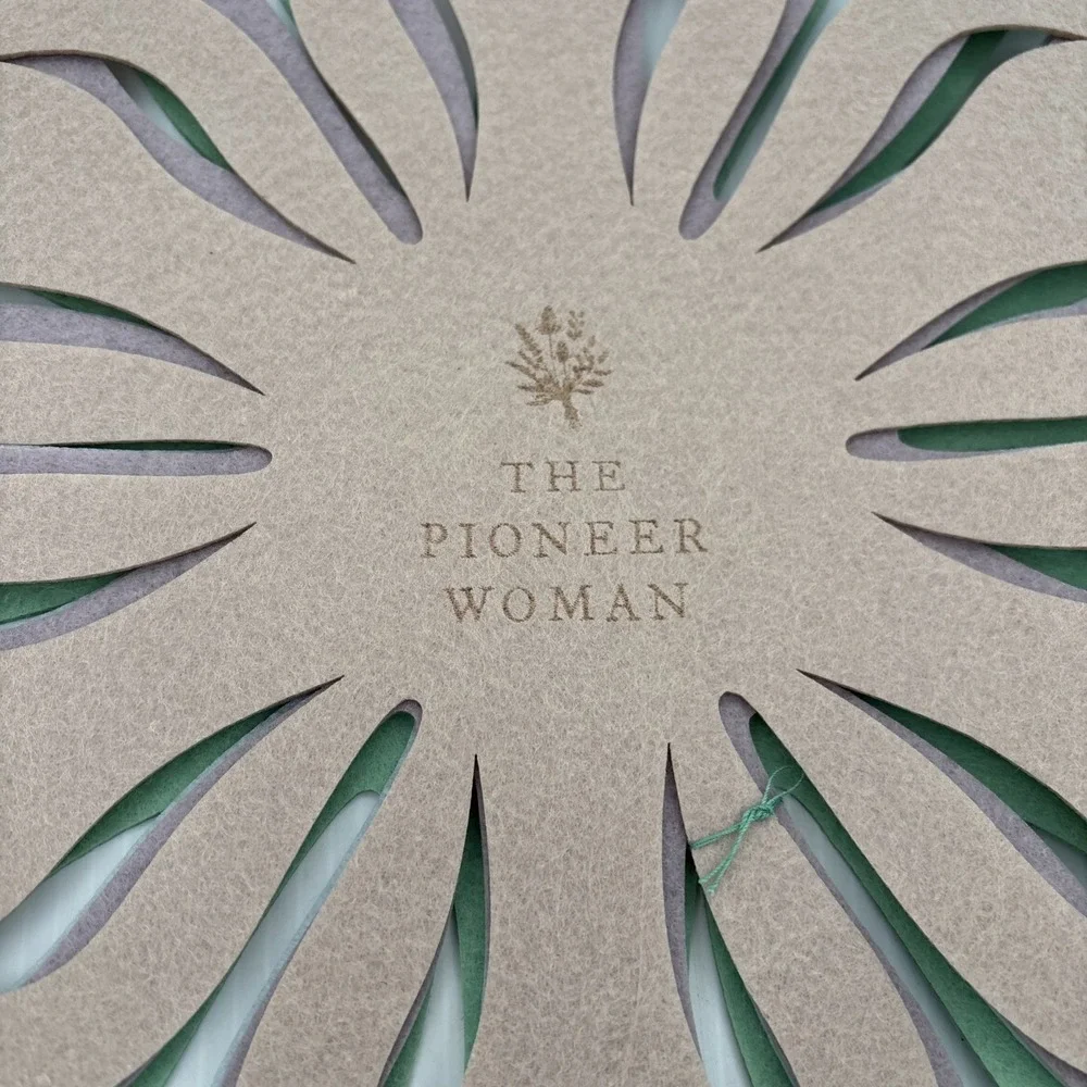 Pioneer Woman Pot Protectors Set 4 Colors Felt Cookware Dividers Floral Green